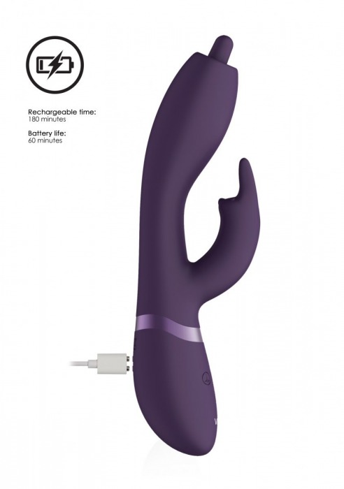Фиолетовый вибромассажер-кролик Nilo - 22 см. - Shots Media BV