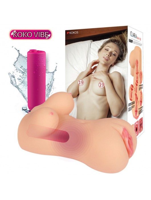Телесный вибромастурбатор-вагина Clara OnaHole с имитацией груди - KOKOS - в Нижнем Новгороде купить с доставкой