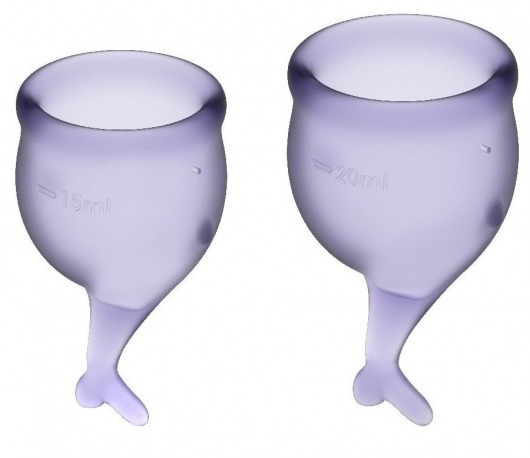 Набор фиолетовых менструальных чаш Feel secure Menstrual Cup - Satisfyer - купить с доставкой в Нижнем Новгороде