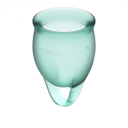 Набор темно-зеленых менструальных чаш Feel confident Menstrual Cup - Satisfyer - купить с доставкой в Нижнем Новгороде