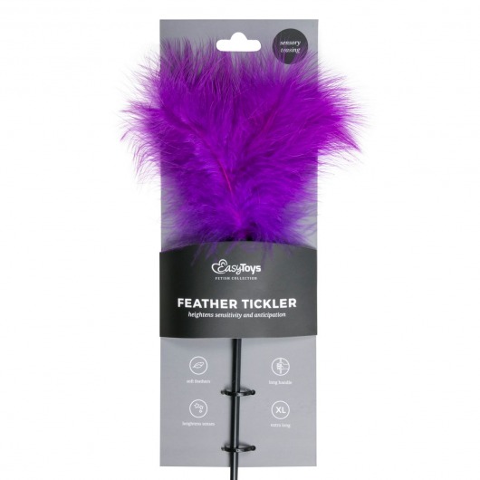 Фиолетовая щекоталка Feather Tickler - 44 см. - EDC - купить с доставкой в Нижнем Новгороде