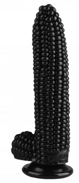 Черный фаллоимитатор-кукуруза на присоске - 20,5 см. - Джага-Джага