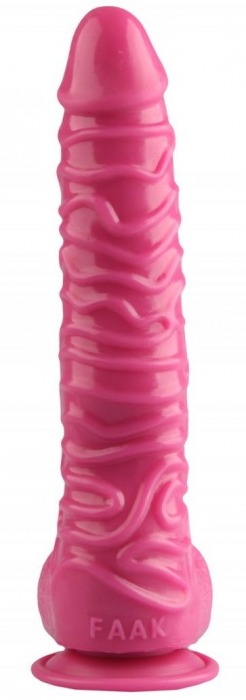 Розовый реалистичный фаллоимитатор на присоске - 26,5 см. - Джага-Джага