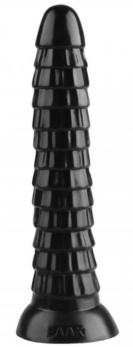Черный рельефный фантазийный фаллоимитатор - 26,5 см. - Джага-Джага