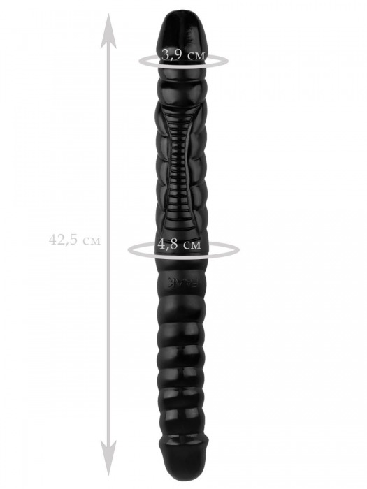 Черный двухсторонний спиралевидный фаллоимитатор - 42,5 см. - Джага-Джага