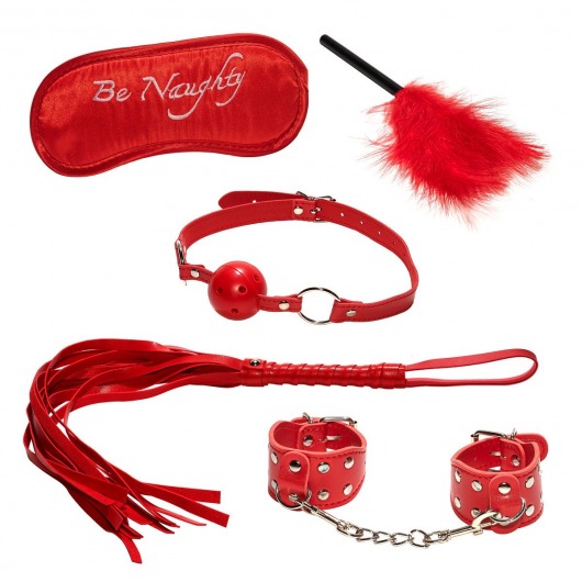 Эротический набор БДСМ из 5 предметов в красном цвете - Rubber Tech Ltd - купить с доставкой в Нижнем Новгороде