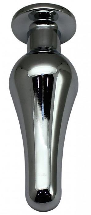 Серебристая анальная пробка с фиолетовым кристаллом - 13 см. - Eroticon - купить с доставкой в Нижнем Новгороде
