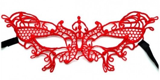Красная ажурная маска  Бабочка - Eroticon купить с доставкой