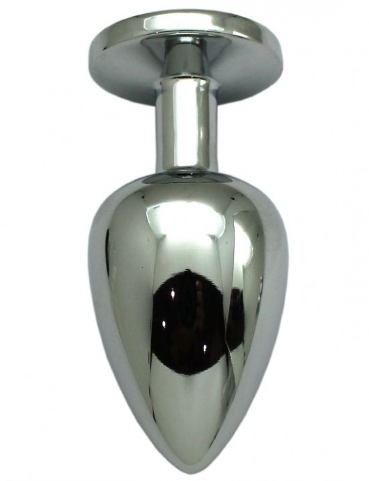 Серебристая анальная пробка с прозрачным кристаллом - 9 см. - Eroticon - купить с доставкой в Нижнем Новгороде