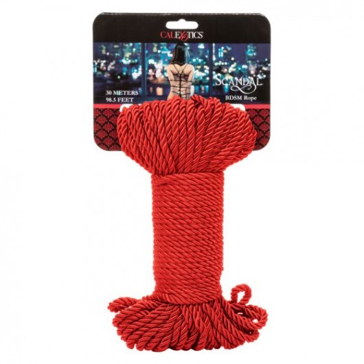 Красная веревка для связывания BDSM Rope - 30 м. - California Exotic Novelties - купить с доставкой в Нижнем Новгороде