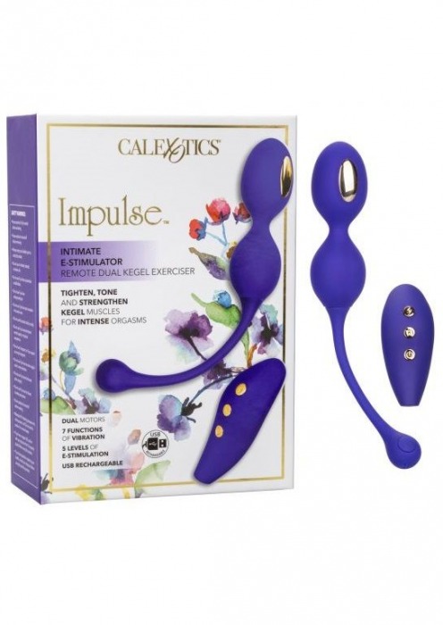 Фиолетовые виброшарики с электростимуляцией Impulse Intimate E-Stimulator Dual Kegel - California Exotic Novelties - купить с доставкой в Нижнем Новгороде