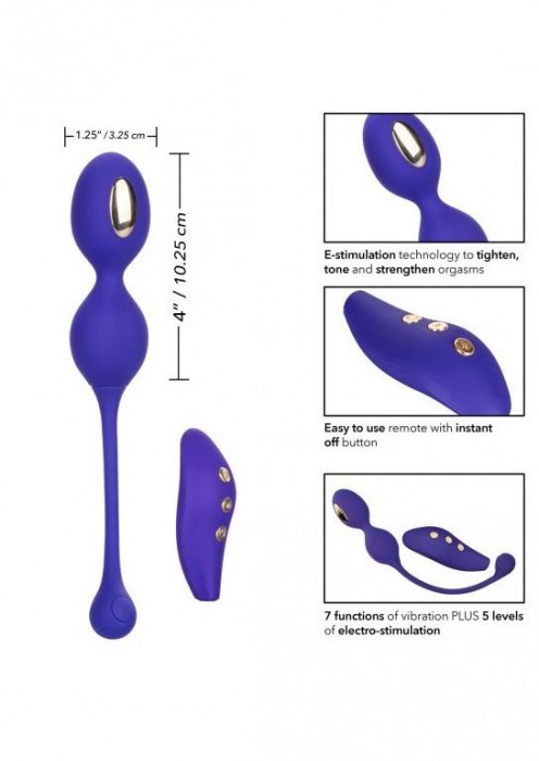 Фиолетовые виброшарики с электростимуляцией Impulse Intimate E-Stimulator Dual Kegel - California Exotic Novelties - купить с доставкой в Нижнем Новгороде