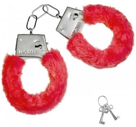 Красные плюшевые наручники с ключиками - Сима-Ленд - купить с доставкой в Нижнем Новгороде
