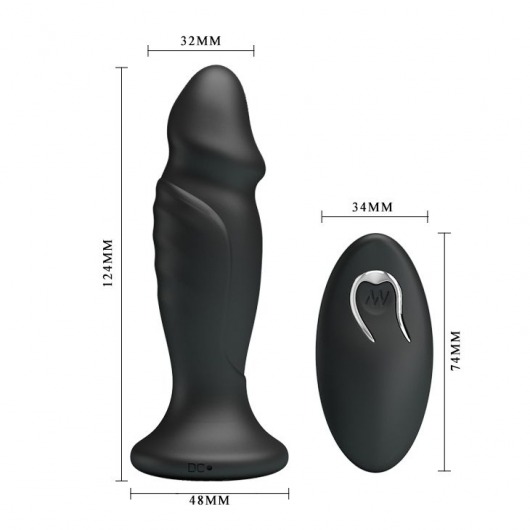 Черная анальная втулка с 12 режимами вибрации Mr Play - 12,4 см. - Baile