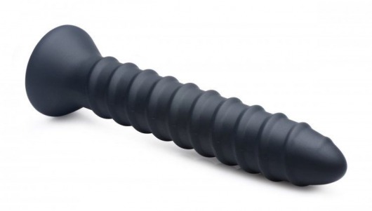 Черный спиралевидный вибромассажер Power Screw 10X Spiral Silicone Vibrator - 20,3 см. - XR Brands