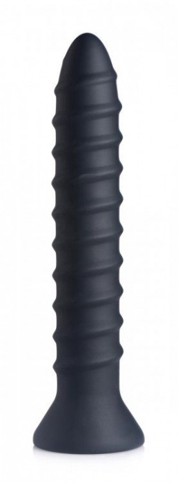 Черный спиралевидный вибромассажер Power Screw 10X Spiral Silicone Vibrator - 20,3 см. - XR Brands