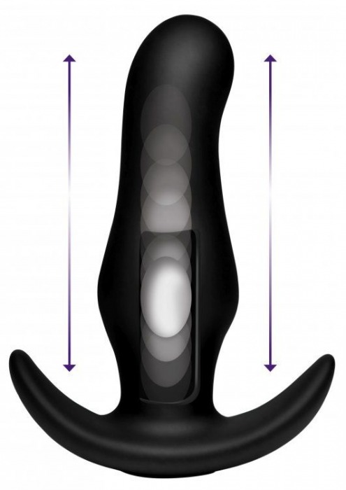 Черная анальная вибропробка Kinetic Thumping 7X Prostate Anal Plug - 13,3 см. - XR Brands