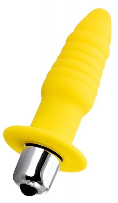Желтая анальная вибровтулка Lancy - 11 см. - ToyFa