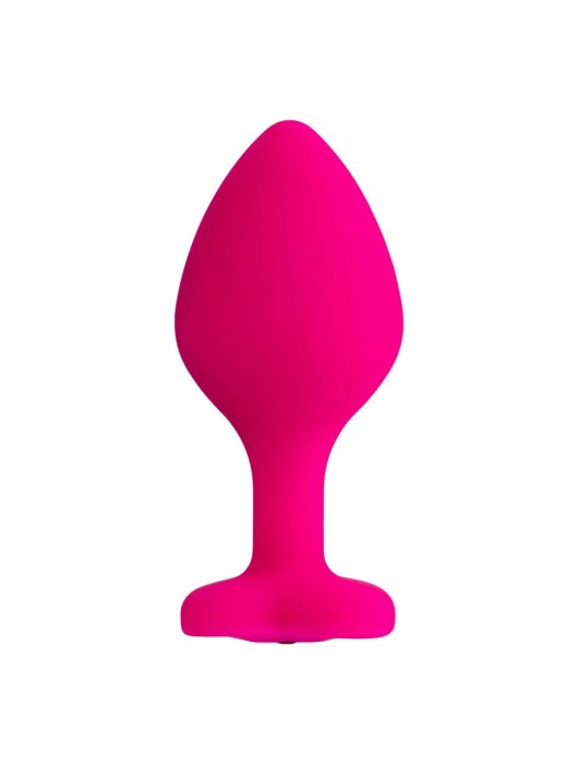 Розовая анальная втулка Diamond Heart с прозрачным кристаллом - 8 см. - ToyFa - купить с доставкой в Нижнем Новгороде