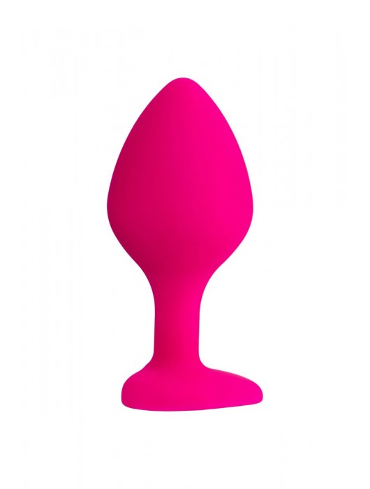 Розовая анальная втулка Diamond Heart с прозрачным кристаллом - 8 см. - ToyFa - купить с доставкой в Нижнем Новгороде