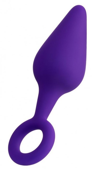 Фиолетовая анальная втулка Bung с петелькой - 11,5 см. - ToyFa