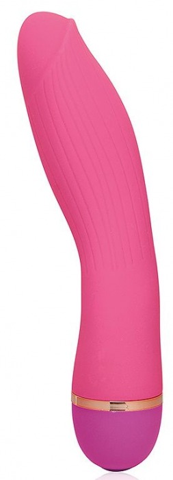 Розовый изогнутый вибромассажер Cosmo - 13 см. - Bior toys