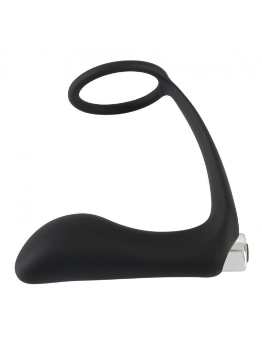 Черное эрекционное кольцо с анальной вибропробкой Vibrating Ring   Plug - Orion - в Нижнем Новгороде купить с доставкой