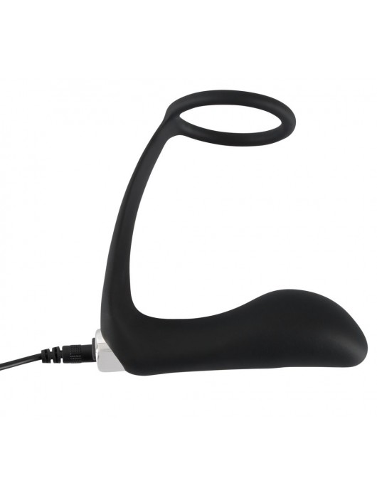 Черное эрекционное кольцо с анальной вибропробкой Vibrating Ring   Plug - Orion - в Нижнем Новгороде купить с доставкой