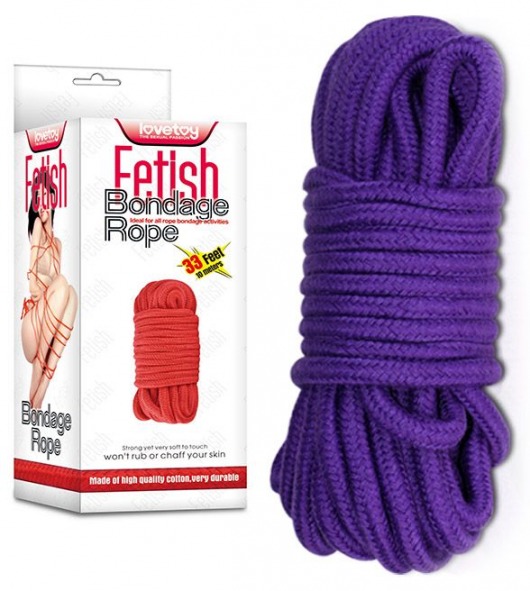 Фиолетовая верёвка для любовных игр - 10 м. - Lovetoy - купить с доставкой в Нижнем Новгороде