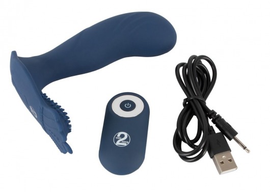 Синий вибростимулятор простаты Vibrating Butt Plug - 11,7 см. - Orion - в Нижнем Новгороде купить с доставкой