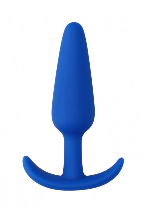 Синяя анальная пробка для ношения Slim Butt Plug - 8,3 см. - Shots Media BV