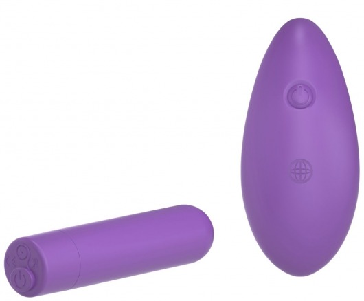 Фиолетовая вибропуля с пультом Rechargeable Remote Control Bullet - 7,62 см. - Pipedream