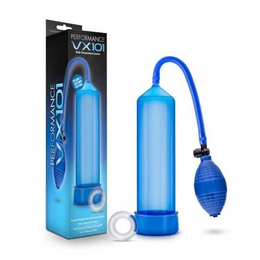 Синяя ручная вакуумная помпа Male Enhancement Pump - Blush Novelties - в Нижнем Новгороде купить с доставкой