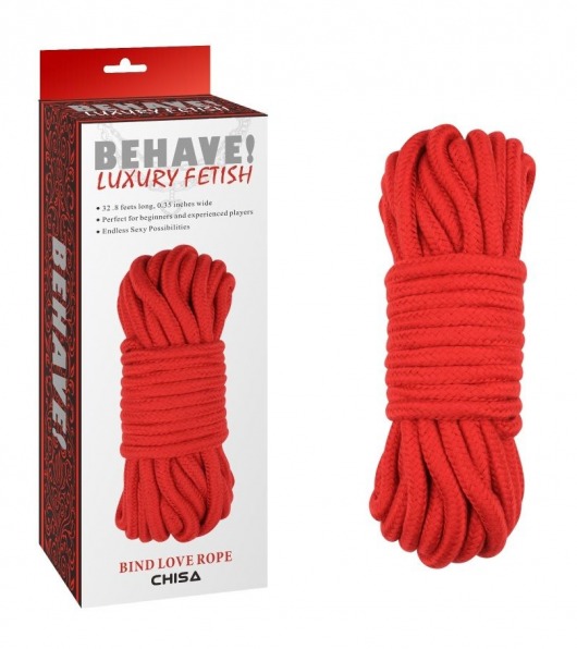 Красная веревка для шибари Bing Love Rope - 10 м. - Chisa - купить с доставкой в Нижнем Новгороде