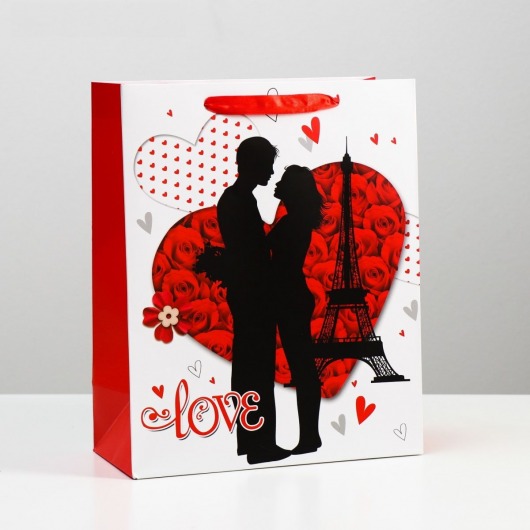 Подарочный пакет  Романтичная пара Love  - 32 х 26 см. - Сима-Ленд - купить с доставкой в Нижнем Новгороде