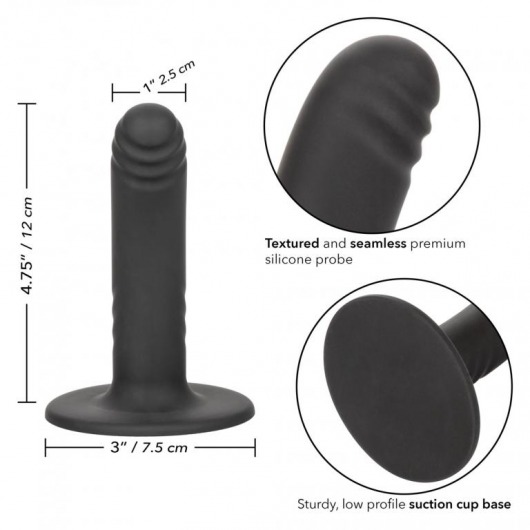 Черный анальный стимулятор 4.75” Ridged Probe - 12 см. - California Exotic Novelties - купить с доставкой в Нижнем Новгороде