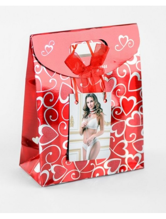 Бело-красный ошейник из натуральной кожи с нежным мехом - БДСМ Арсенал - купить с доставкой в Нижнем Новгороде