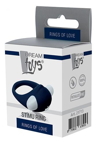Гладкое синее эрекционное виброкольцо STIMU RING - Dream Toys - в Нижнем Новгороде купить с доставкой