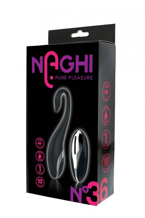 Черное виброяйцо NAGHI NO.36 RECHARGEABLE REMOTE EGG - Tonga