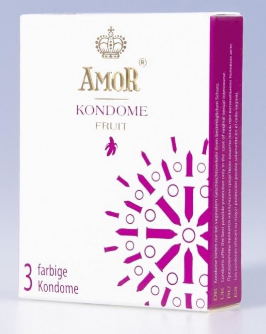 Ароматизированные презервативы AMOR Fruit - 3 шт. - AMOR - купить с доставкой в Нижнем Новгороде