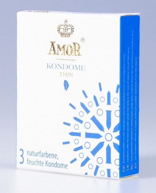 Супертонкие презервативы AMOR Thin - 3 шт. - AMOR - купить с доставкой в Нижнем Новгороде