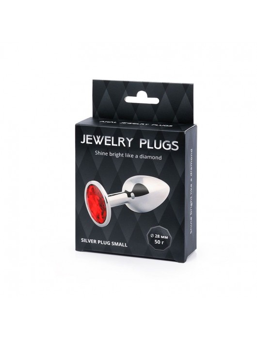 Серебристая анальная пробка с красным стразом - 7,2 см. - Anal Jewelry Plug - купить с доставкой в Нижнем Новгороде