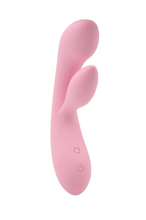 Нежно-розовый вибратор Dual Fulfill Bunny с клиторальным стимулятором - 20,5 см. - Chisa