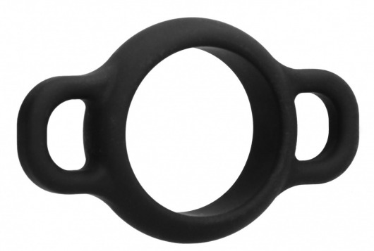 Черное эрекционное кольцо №66 Cock Ring With Handles - Shots Media BV - в Нижнем Новгороде купить с доставкой