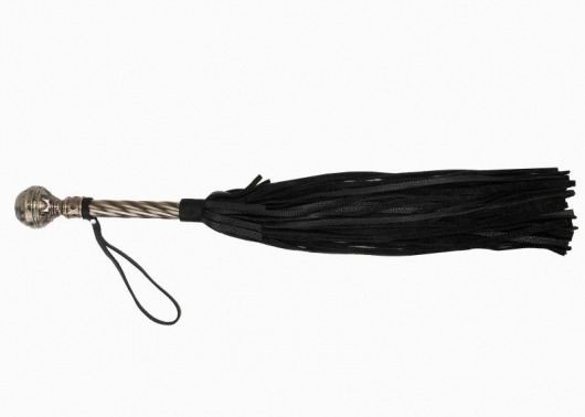 Черная плеть-флогер с витой ручкой в виде шара - 60 см. - Джага-Джага - купить с доставкой в Нижнем Новгороде