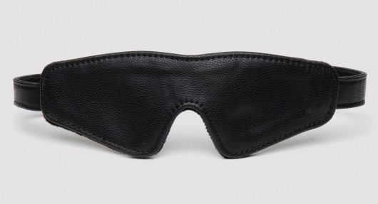 Черная плотная маска на глаза Bound to You Faux Leather Blindfold - Fifty Shades of Grey - купить с доставкой в Нижнем Новгороде
