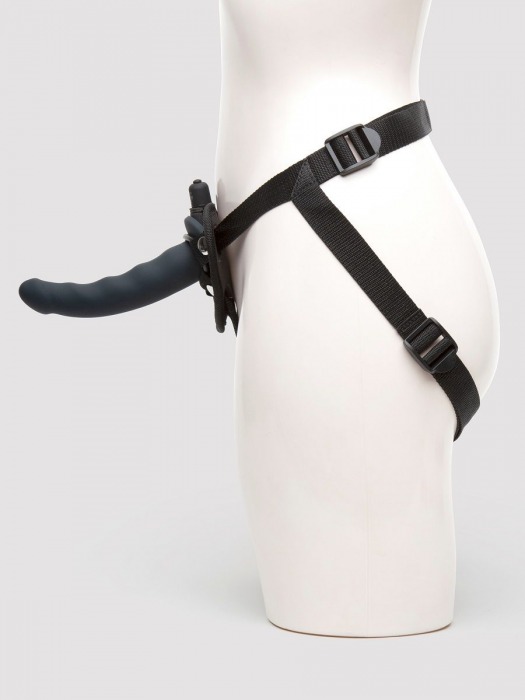 Черный страпон с вибрацией Feel It Baby Strap-On Harness Kit - 17,8 см. - Fifty Shades of Grey - купить с доставкой в Нижнем Новгороде