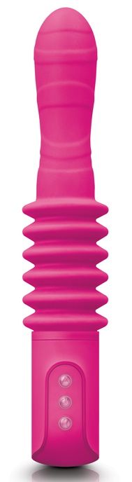 Розовый вибромассажер с функцией поступательных движений Deep Stroker - 24,5 см. - NS Novelties