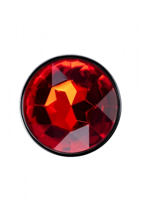 Изящная ребристая анальная втулка с красным кристаллом - 7 см. - Штучки-дрючки - купить с доставкой в Нижнем Новгороде