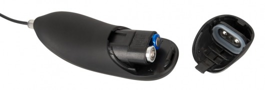 Черная надувная анальная пробка Inflatable Vibrating Butt Plug - 12,2 см. - Orion